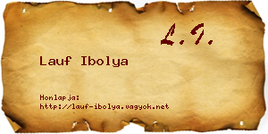 Lauf Ibolya névjegykártya